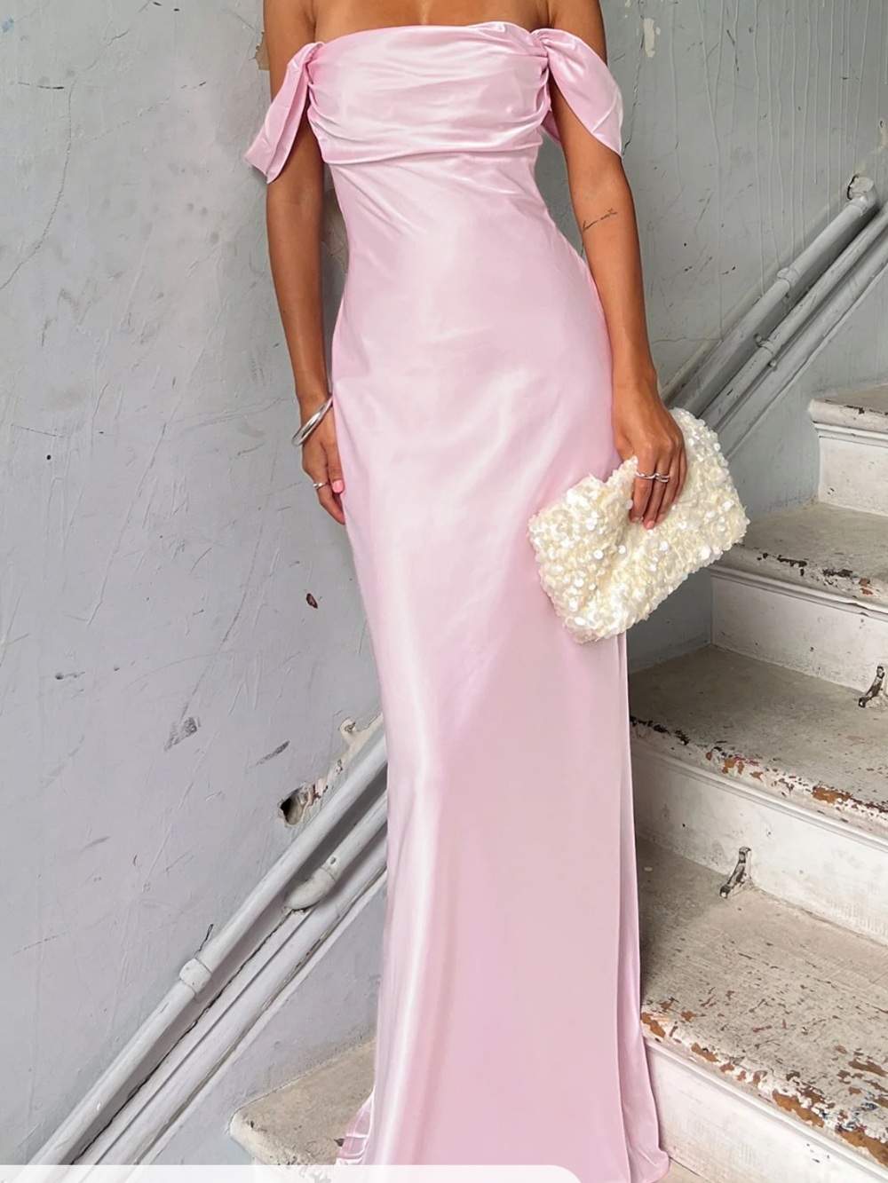 Princess Polly Azura off the shoulder maxi dress in pink